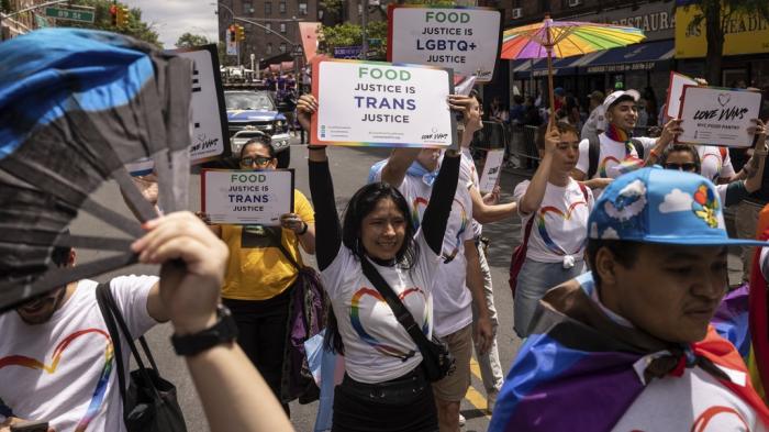 Participants march during the 31st annual Queens Pride Parade and Multicultural Festival, Sunday, June. 4, 2023, in New York.