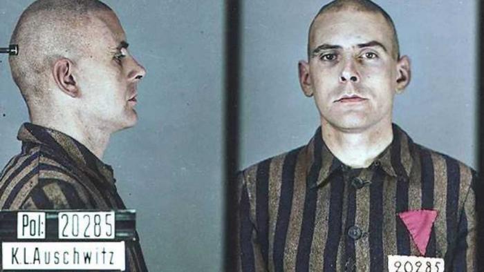 A gay prisoner at Auschwitz.