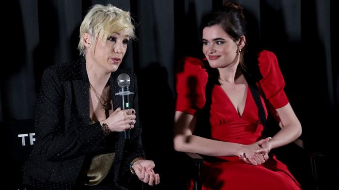 Writer/director Tracie Laymon and Barbie Ferreira attend "Bob Trevino Likes It" New York Premiere at LOOK Dine-In Cinemas W57th on March 19, 2025 in New York City.