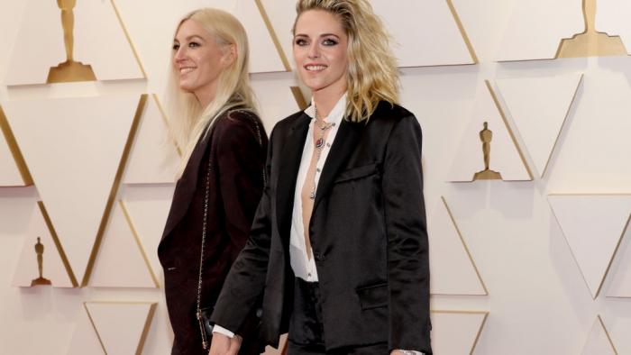 Dylan Meyer and Kristen Stewart attend the 94th Annual Academy Awards at Hollywood and Highland on March 27, 2022 in Hollywood, California. 