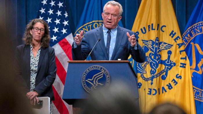 Health and Human Services Secretary Robert F. Kennedy Jr. speaks during a news conference on the Autism report by the CDC at the Hubert Humphrey Building Auditorium in Washington, Wednesday, April 16, 2025
