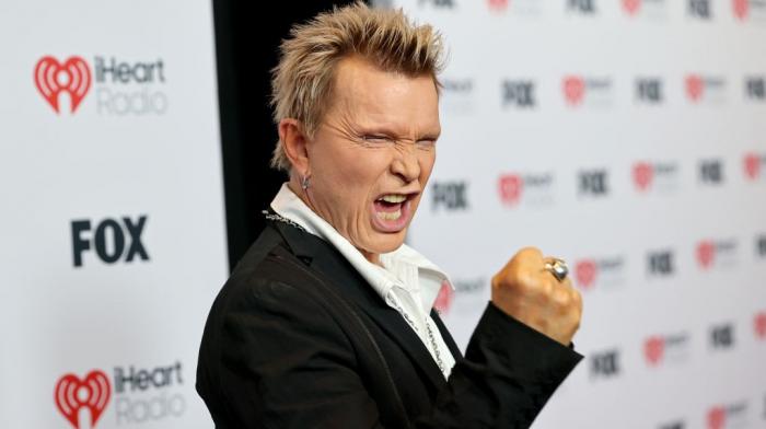 Billy Idol poses in the press room at the 2025 iHeartRadio Music Awards at Dolby Theatre on March 17, 2025 in Hollywood, California. 