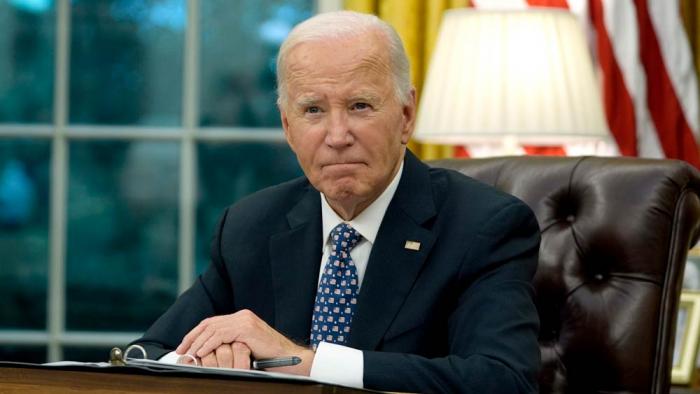 President Joe Biden speaks from the Oval Office of the White House in Washington, Sept. 30, 2024