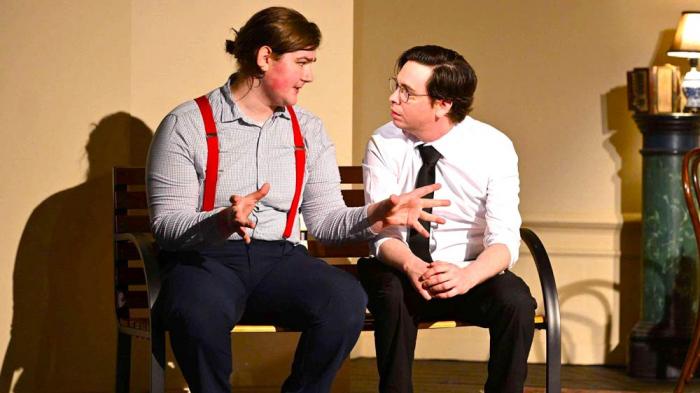 David Weber and Derek Laurendeau in Daydream Theatre Company and The Rhode Island Stage Ensemble's production of "Jerry and Joe: Birth of the Superhero"