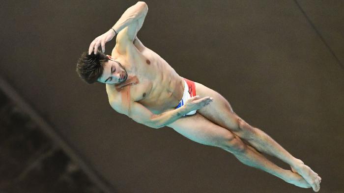 Jules Bouyer of France competes in the Men's 3m Springboard Final during the World Aquatics Diving World Cup 2023 at the Olympic Park Sports Centre on May 7, 2023 in Montreal, Quebec, Canada. (Photo by Minas Panagiotakis/Getty Images)