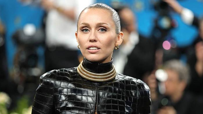 Miley Cyrus attends the 2025 Met Gala Celebrating "Superfine: Tailoring Black Style" at Metropolitan Museum of Art on May 05, 2025 in New York City