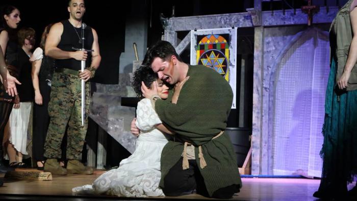 Alexa-Rei Leclerc and Tyler Rebello in Rhode Island Stage Ensemble's production of "The Hunchback of Notre Dame"
