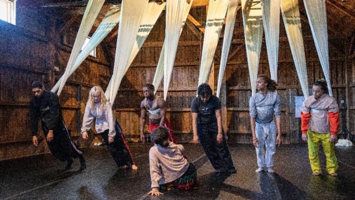 Dancers from VLA Dance rehearse Dancer Victoria Lynn Awkward's "In The Space Between"