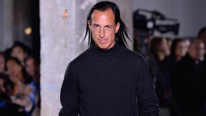 Designer Rick Owens walks the runway during the Rick Owens show as part of the Paris Fashion Week Womenswear Spring/Summer 2016 on October 1, 2015 in Paris, France.