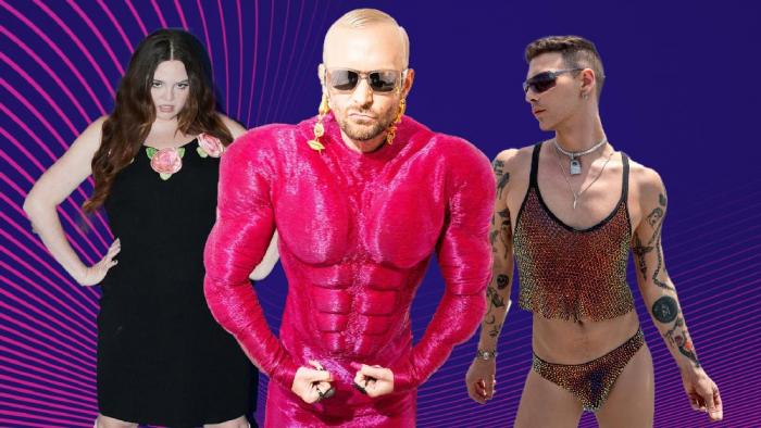 Meg Stalter, Fredrik Robertsson and  Violet Chachki 