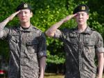 Fans Greet K-pop Stars Jimin and Jung Kook of BTS Discharged from Military Service
