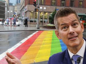 DOT Sec Sean Duffy Bans Rainbow Crosswalks as Safety Hazard